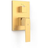 Douchekraan afbouwdeel Tres Slim Exclusive | Inbouw | Mengkraan | 2-weg | Vierkant | Goud mat 24k