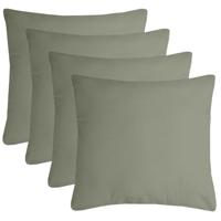 Stof Textile sierkussen Nelson - 4x - groen - 40 x 40 cm - bank kussens - polyester