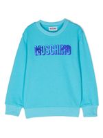 Moschino Kids sweat en coton à logo imprimé - Bleu