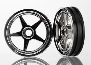 Traxxas - Wheels, 5-spoke (chrome) (front) (2), TRX-6974 (TRX-6974)