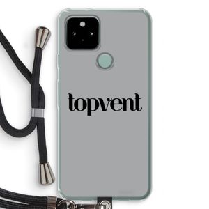 Topvent Grijs Zwart: Pixel 5 Transparant Hoesje met koord
