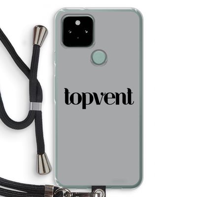 Topvent Grijs Zwart: Pixel 5 Transparant Hoesje met koord
