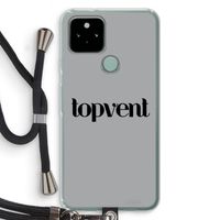 Topvent Grijs Zwart: Pixel 5 Transparant Hoesje met koord Topvent Grijs Zwart: Pixel 5 Transparant Hoesje met koord