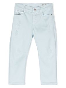 Brunello Cucinelli Kids jean à effet usé - Bleu