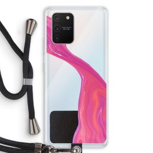 Paarse stroom: Samsung Galaxy S10 Lite Transparant Hoesje met koord