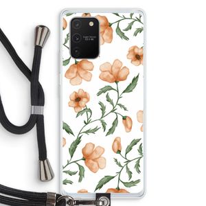 Peachy flowers: Samsung Galaxy S10 Lite Transparant Hoesje met koord