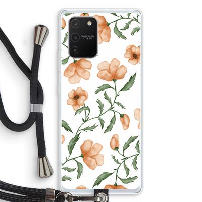 Peachy flowers: Samsung Galaxy S10 Lite Transparant Hoesje met koord