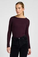 LEE Long Sleeve Slim Boat Neck Tee | Deep wine