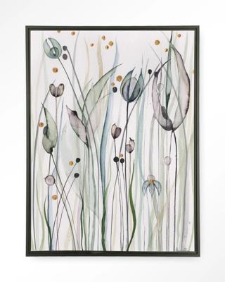 Urban Cotton Wandkleed 'Dreamy Landscape' 110 x 145cm in Floating Frame - black
