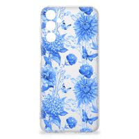 TPU Case voor Samsung Galaxy M14 Flowers Blue