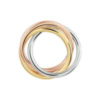 14k Tricolor Gouden Hanger Drie Ringen Geel Rosé Wit 10mm
