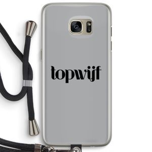 Topwijf Grijs Zwart: Samsung Galaxy S7 Edge Transparant Hoesje met koord