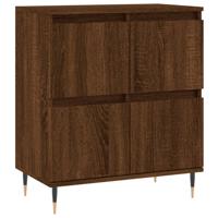 The Living Store Dressoir Houston - Buffetkast - 60 x 35 x 70 cm - Bruineiken - Bewerkt hout en ijzer - thumbnail