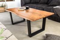 Massief houten salontafel MAMMUT 120cm natuurlijk acacia V-frame zwart 2,5cm tafelblad - 41655 - thumbnail