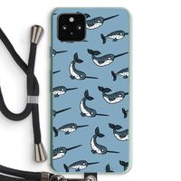 Narwhal: Pixel 5a 5G Transparant Hoesje met koord