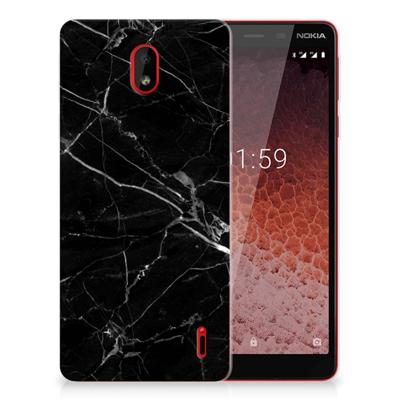 Nokia 1 Plus | TPU | Siliconen hoesje | Marmer Zwart - Origineel Cadeau Vader