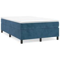 Boxspring met matras fluweel donkerblauw 120x190 cm