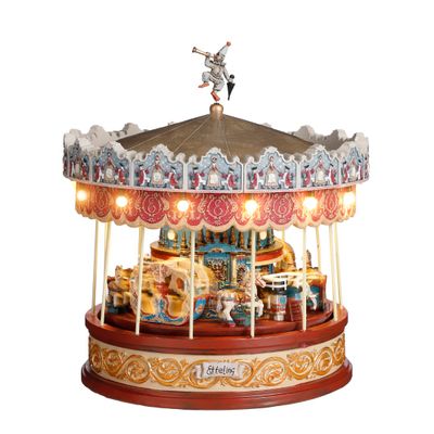 Anton Pieck carrousel werkt op batterijen - h25,5xd23cm - Luville