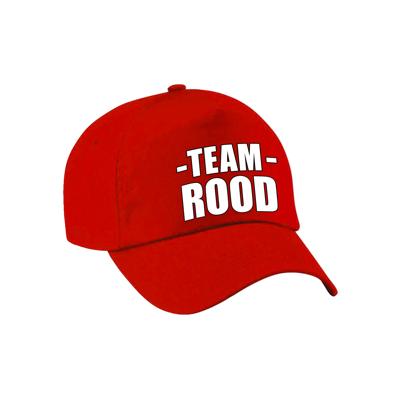 Team rood petje - volwassenen - voor bedrijfsuitje / sportdag / training - baseballcap