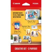 Fotopapier Canon creatieve kit met 3 soorten papier