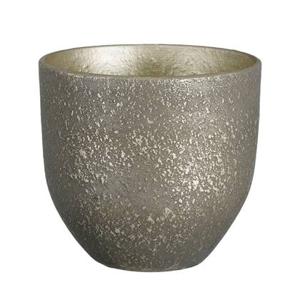 Mica Decorations Plantenpot - terracotta - zwart|goud - 20x18 cm