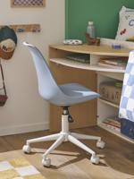 Kinderbureaustoel met wieltjes blauw