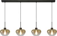 Masterlight 4-lichts hanglampGenua zwart met goud glas Ø 24cm - 2971-05-05-130-4-24 Masterlight 4-lichts hanglampGenua zwart met goud glas Ø 24cm - 2971-05-05-130-4-24