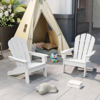 Kinder Adirondack Stoel van HDPE met Ergonomische Rugleuning Adirondack Stoel Wit