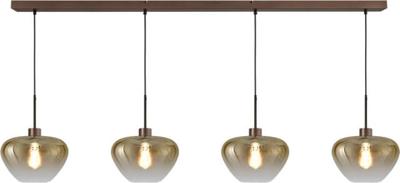 Masterlight 4-lichts hanglampGenua bruin met goud glas Ø 29cm - 2971-15-15-160-4-29
