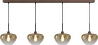 Masterlight 4-lichts hanglampGenua bruin met goud glas Ø 29cm - 2971-15-15-160-4-29