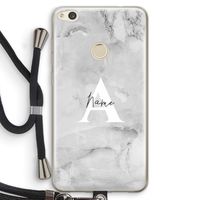 Ivory Marble: Huawei Ascend P8 Lite (2017) Transparant Hoesje met koord