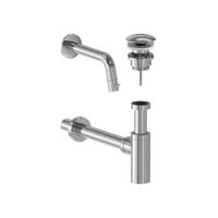 Fonteinkraan Combiset MAY Stilo Wandmodel Fonteinkraan, Designplug Always Open & Designsifon Chroom