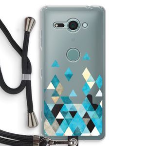 Gekleurde driehoekjes blauw: Sony Xperia XZ2 Compact Transparant Hoesje met koord