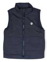 Timberland Kids gilet zippé à logo imprimé - Bleu