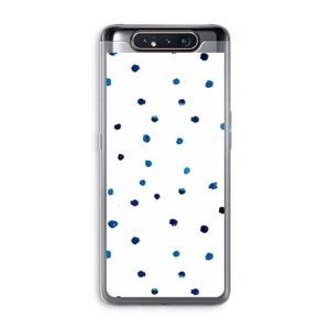 Blauwe stippen: Samsung Galaxy A80 Transparant Hoesje