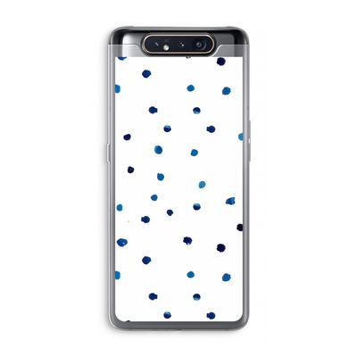 Blauwe stippen: Samsung Galaxy A80 Transparant Hoesje