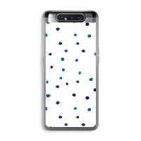Blauwe stippen: Samsung Galaxy A80 Transparant Hoesje
