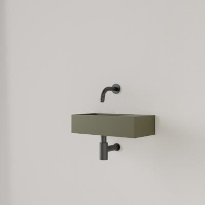 Fontein Gliss Design Nano 36x18x9 cm Zonder Kraangat Rechts Olijf Groen