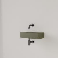 Fontein Gliss Design Nano 36x18x9 cm Zonder Kraangat Rechts Olijf Groen