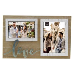 HAES DECO - Vintage Multi Houten Fotolijst met tekst ""LOVE"" - HR1253HS