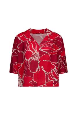 Eve flower top - ruby red/coral red - 13663