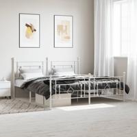 Bedframe met hoofd- en voeteneinde metaal wit 180x200 cm
