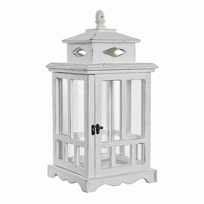 Lykta DKD Home Decor Wit Kristal Pijnboom (22.5 x 22.5 x 47 cm)