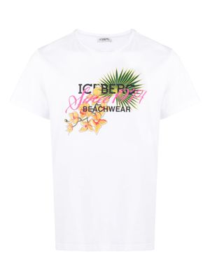 Iceberg t-shirt en coton à fleurs - Blanc