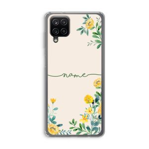Gele bloemen: Samsung Galaxy A12 Transparant Hoesje