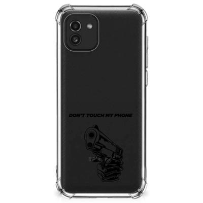 Samsung Galaxy A03 Anti Shock Case Gun Don't Touch My Phone Samsung Galaxy A03 Anti Shock Case Gun Don't Touch My Phone