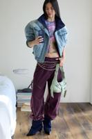 Tie-dye broek met ritsen - RED - 34