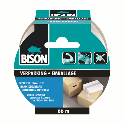 Bison Verpakkingstape Transparent | Rol | 66 m x 50 mm - 6311843