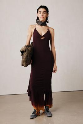Studio jurk met split - RED - M