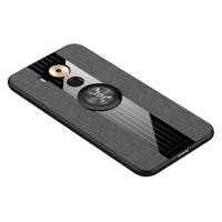 Voor Huawei mate 8 XINLI stiksels doek Textue schokbestendig TPU beschermhoes met ring houder (grijs)